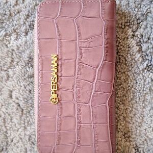 Persaman Embossed Rose Leather Wallet NWOT